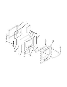 Door Parts Diagram and Parts List for KGRS303BBL2  KitchenAid Range