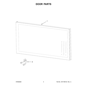 Door Parts Diagram and Parts List for WMML5530RB01  Whirlpool Microwave