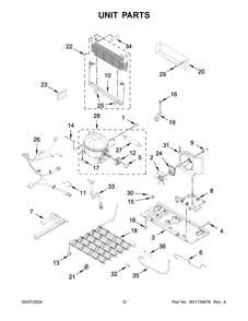 Unit Parts Diagram and Parts List for WRFF5333PZ02  Whirlpool Refrigerator