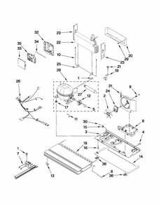 Unit Parts Diagram and Parts List for 59672003012  Kenmore Refrigerator