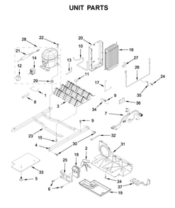 Unit Parts Diagram and Parts List for WRS312SNHW02  Whirlpool Refrigerator