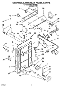 CONTROLS AND REAR PANEL PARTS Diagram and Parts List for 7MWT73500SQ0  Whirlpool Washer