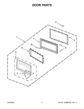 03 - Door Parts Diagram and Parts List for YWMH53520CE1  Whirlpool Microwave