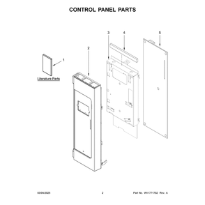 Control Panel Parts Diagram and Parts List for YWMH31017HS11  Whirlpool Microwave