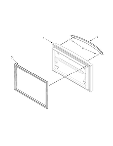 Freezer Door Parts Diagram and Parts List for KBFS22ECBL00  KitchenAid Refrigerator