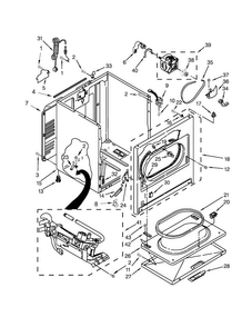 Cabinet Parts Diagram and Parts List for 7MWGD1930DM2  Whirlpool Dryer