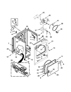 Cabinet Parts Diagram and Parts List for WGD4985EW0  Whirlpool Dryer