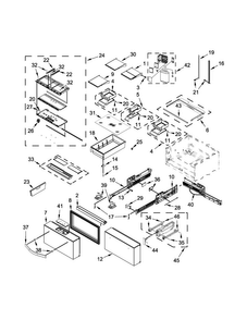 Shelf Parts Diagram and Parts List for WRV996FDEE02  Whirlpool Refrigerator