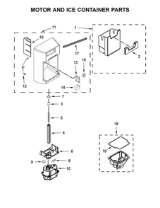 Motor And Ice Container Parts Diagram and Parts List for WRS970CIDM00  Whirlpool Refrigerator