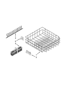 Lower Rack Parts Diagram and Parts List for KUDE20IXSSA  KitchenAid Dishwasher
