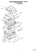 REFRIGERATOR SHELF PARTS Diagram and Parts List for ED5LHAXML12  Whirlpool Refrigerator