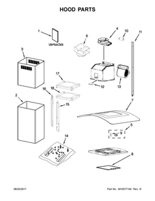 Hood Parts Diagram and Parts List for UXI6536BSS0  Whirlpool Range Hood