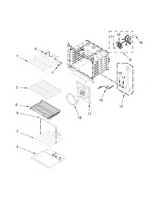 Internal Oven Parts Diagram and Parts List for WOC97ES0ES02  Whirlpool Microwave
