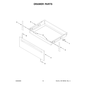 Drawer Parts Diagram and Parts List for WSGS5030SB0  Whirlpool Range