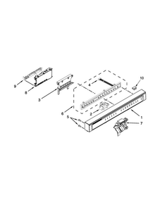 Control Panel And Latch Parts Diagram and Parts List for WDF530PSYB7  Whirlpool Dishwasher