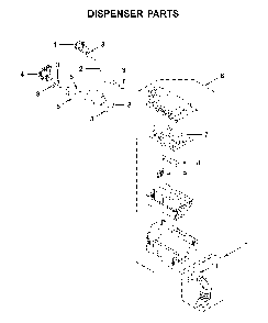 Dispenser parts Diagram and Parts List for 7MWFC9822HW0  Whirlpool Washer Dryer Combo