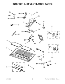 Interior And Ventilation Parts Diagram and Parts List for YWMH76719CZ3  Whirlpool Microwave Oven Combo