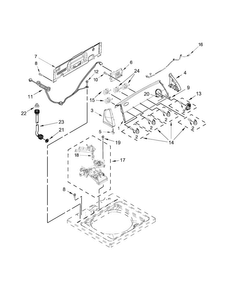 Controls And Water Inlet Parts Diagram and Parts List for 7MWTW1899BQ0  Whirlpool Washer