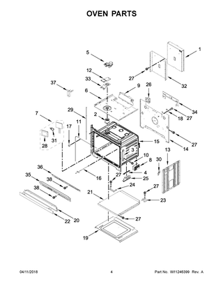 Oven Parts Diagram and Parts List for KODE300ESS04  Whirlpool Wall Oven