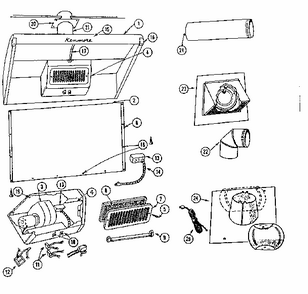 Range Hood Diagram and Parts List for 8509071  Kenmore Range Hood