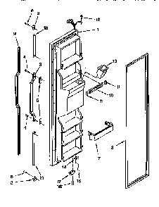 Freezer Door Diagram and Parts List for KSRP27QBL00  KitchenAid Refrigerator