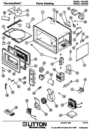 01 - Page 1 Diagram and Parts List for 1315000  Whirlpool Microwave