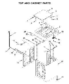 Top and cabinet parts Diagram and Parts List for 11025122811  Kenmore Washer