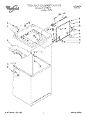 TOP AND CABINET Diagram and Parts List for 3LSC8255EQ1  Whirlpool Washer