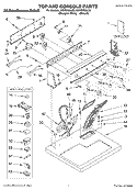TOP AND CONSOLE, LITERATURE Diagram and Parts List for KGYS700LT0  KitchenAid Dryer