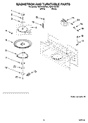 MAGNETRON AND TURNTABLE PARTS Diagram and Parts List for YMH7140XFB1  Whirlpool Microwave