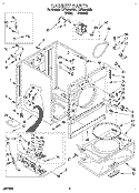 CABINET Diagram and Parts List for LGT6634AW2  Whirlpool Dryer