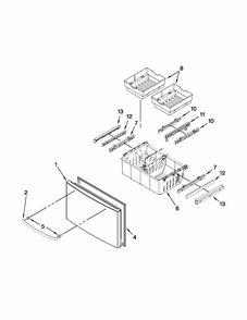Freezer Door Parts Diagram and Parts List for 59679242016  Kenmore Refrigerator