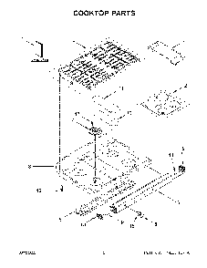 Cooktop Parts Diagram and Parts List for KFGD500ESS06  KitchenAid Range
