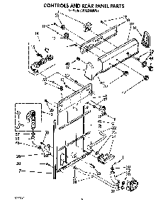 Controls And Rear Panel Diagram and Parts List for 6MAL5143VW1  Whirlpool Washer