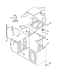 Top And Cabinet Parts Diagram and Parts List for WTW4900BW1  Whirlpool Washer