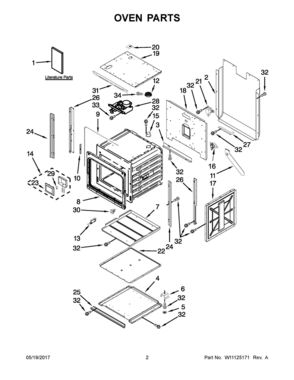02 - OVEN PARTS Diagram and Parts List for JMW2427WS03  Whirlpool Microwave