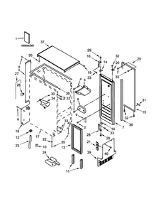 Cabinet, Door And Liner Parts Diagram and Parts List for KUIX505ESS0  KitchenAid Ice Maker
