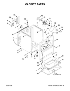 Cabinet Parts Diagram and Parts List for 7MWED1650EQ0  Whirlpool Dryer