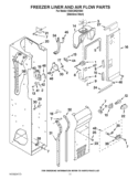 FREEZER LINER AND AIR FLOW PARTS Diagram and Parts List for KSSC48QVS04  KitchenAid Refrigerator