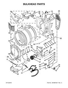 Bulkhead Parts Diagram and Parts List for WGD8540FW0  Whirlpool Dryer