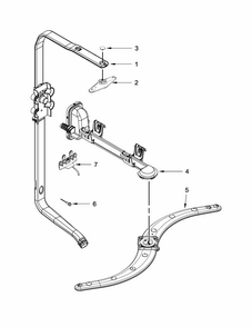 Upper Wash And Rinse Parts Diagram and Parts List for 66513204N410  Kenmore Dishwasher