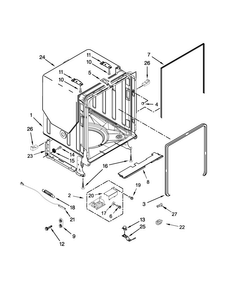 Tub And Frame Parts Diagram and Parts List for GLB14BBANA0  Whirlpool Dishwasher