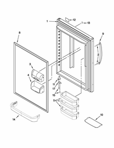 Refrigerator Door Diagram and Parts List for 59669382010  Kenmore Refrigerator