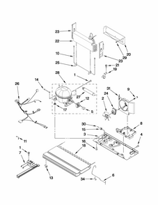 Unit Parts Diagram and Parts List for 59679222013  Kenmore Refrigerator