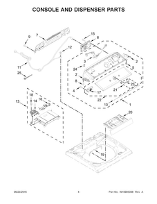 Console And Dispenser Parts Diagram and Parts List for 11028132411  Kenmore Washer