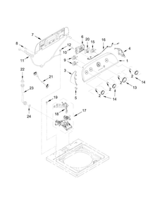 Controls And Water Inlet Parts Diagram and Parts List for 7MWTW1709DM1  Whirlpool Washer
