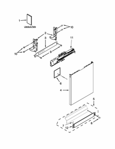 Door And Panel Parts Diagram and Parts List for 66513409N410  Kenmore Dishwasher