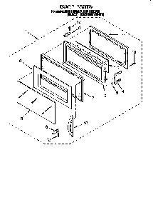 Door Diagram and Parts List for 4361  Whirlpool Microwave