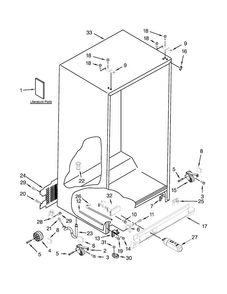 Cabinet Parts Diagram and Parts List for 10651129212  Kenmore Refrigerator