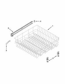 Upper Rack And Track Parts Diagram and Parts List for 66513272K117  Kenmore Dishwasher